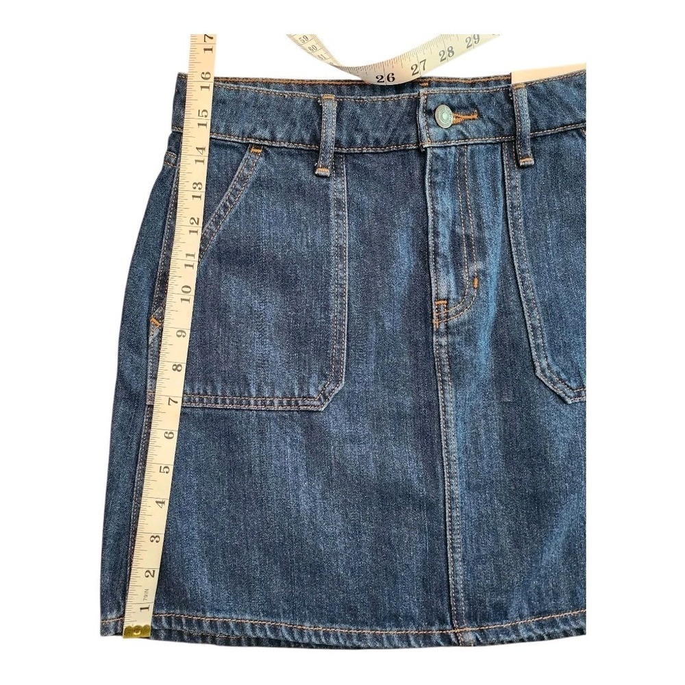 NWT Old Navy Mini Skirt Blue Jean Denim Womens Size 2 100% Cotton Pockets Boho - Picture 5 of 7